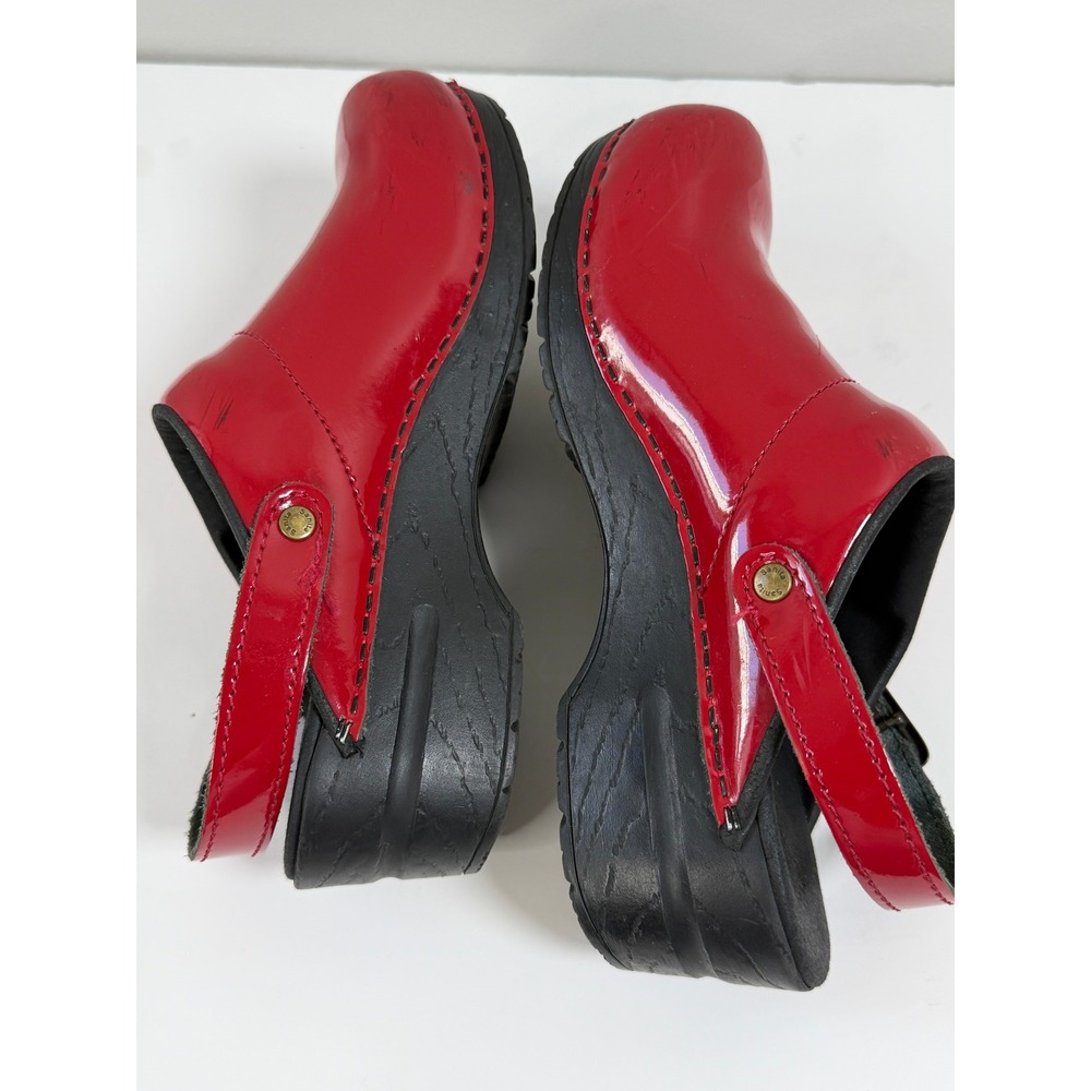 Sanita Estelle Convertible Slingback 40-US 9 Red Patent Leather Work Clogs - Picture 7 of 11